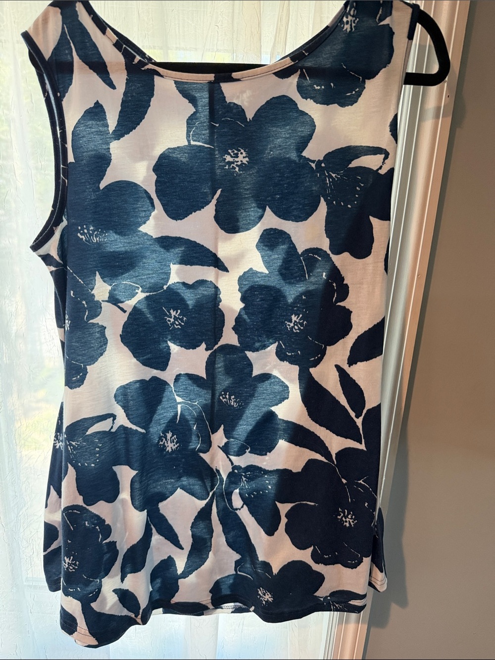 Sleeveless Navy Floral Print Tank Top - Women
